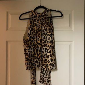 Leopard open back top